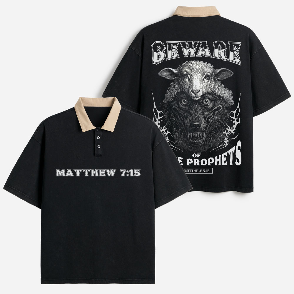 Wolf and Sheep Vintage Washed Polo Shirts