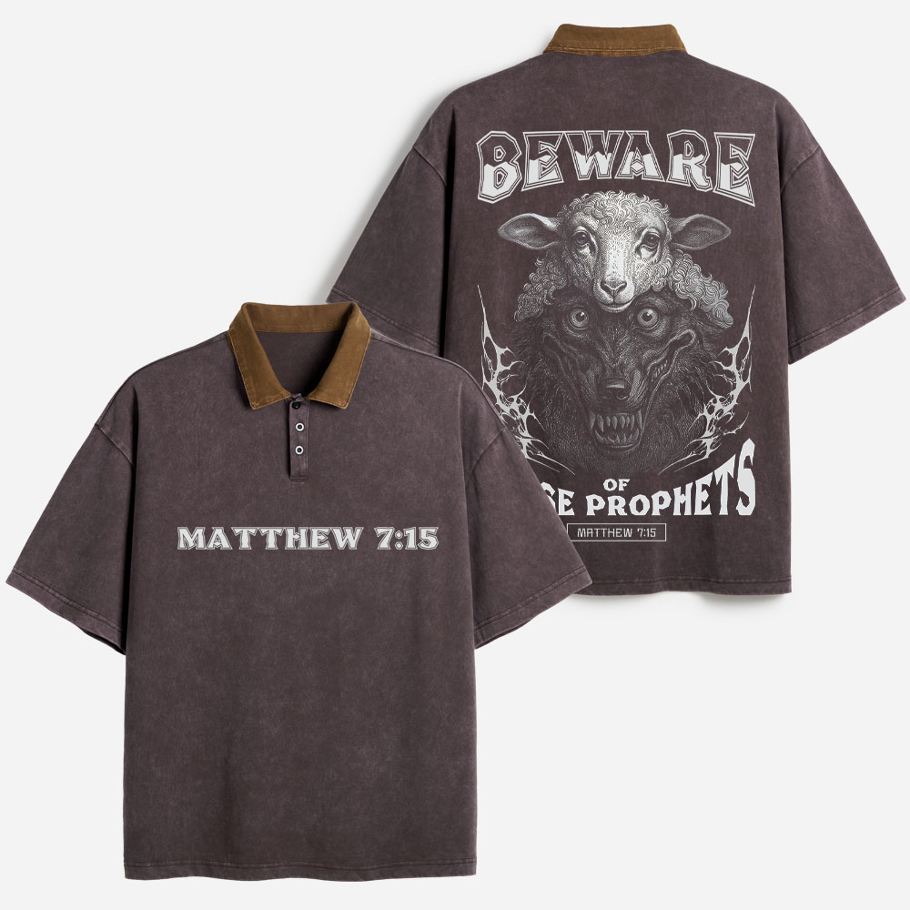 Wolf and Sheep Vintage Washed Polo Shirts