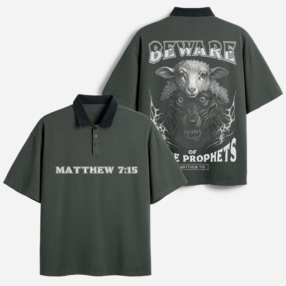 Wolf and Sheep Vintage Washed Polo Shirts