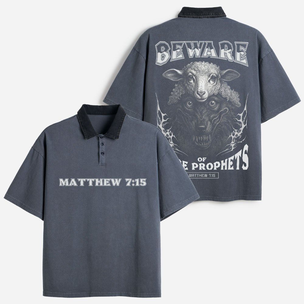 Wolf and Sheep Vintage Washed Polo Shirts