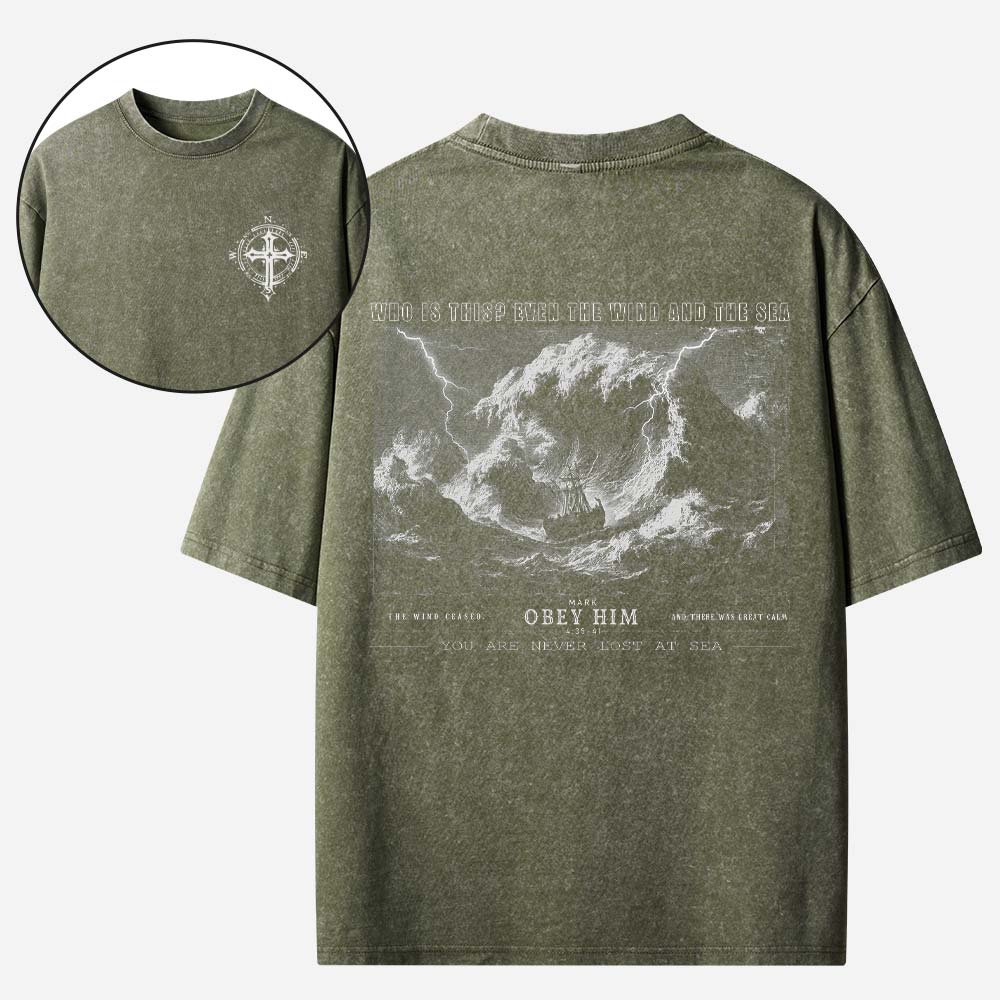 Never Lost at Sea Vintage Washed T-Shirt