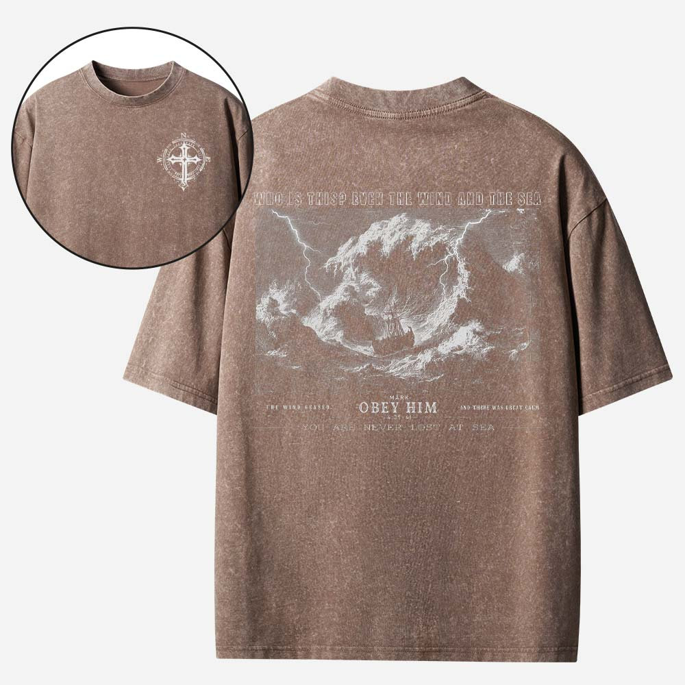 Never Lost at Sea Vintage Washed T-Shirt