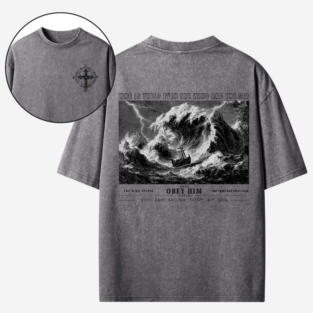 Never Lost at Sea Vintage Washed T-Shirt