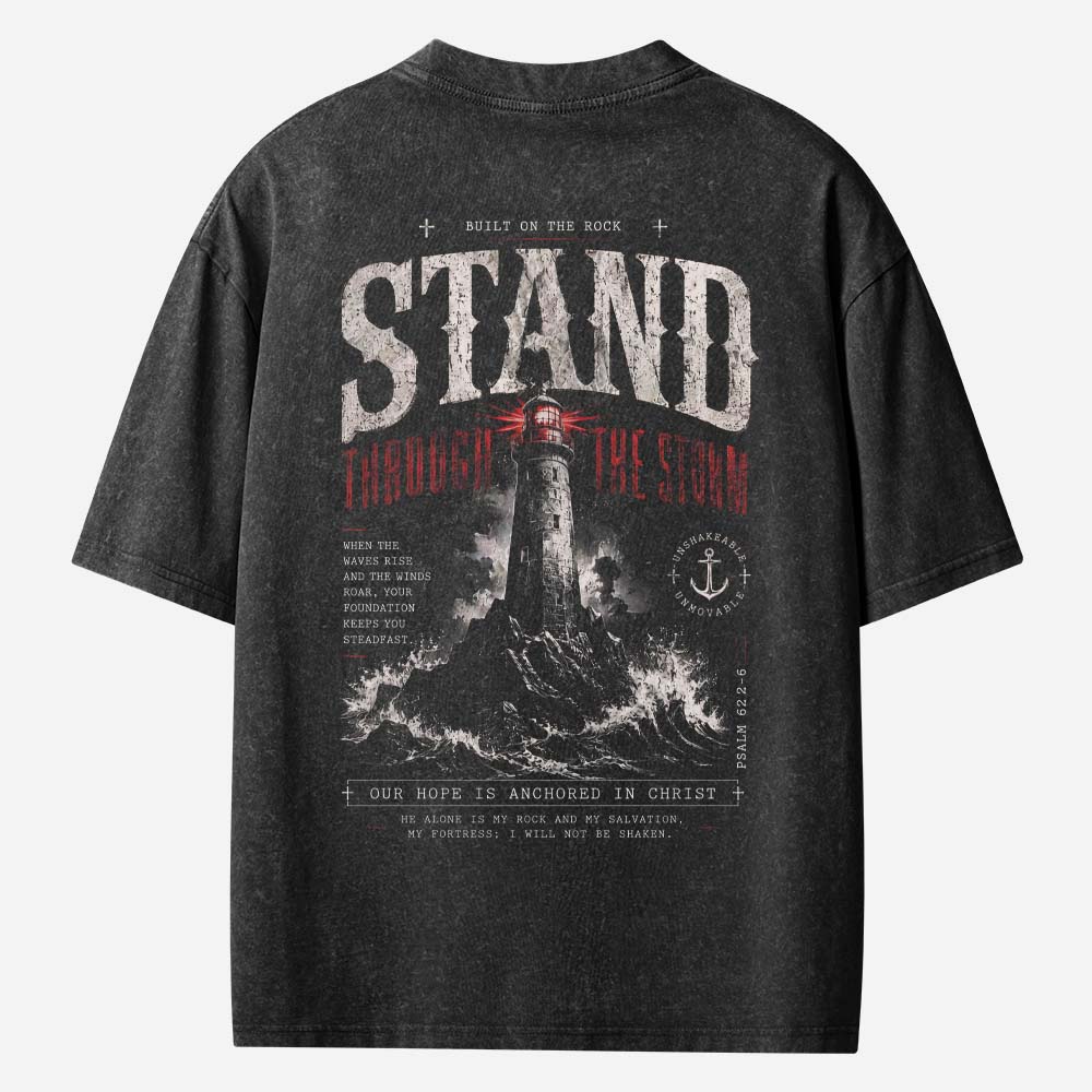 Storm Lighthouse Vintage Washed T-Shirt
