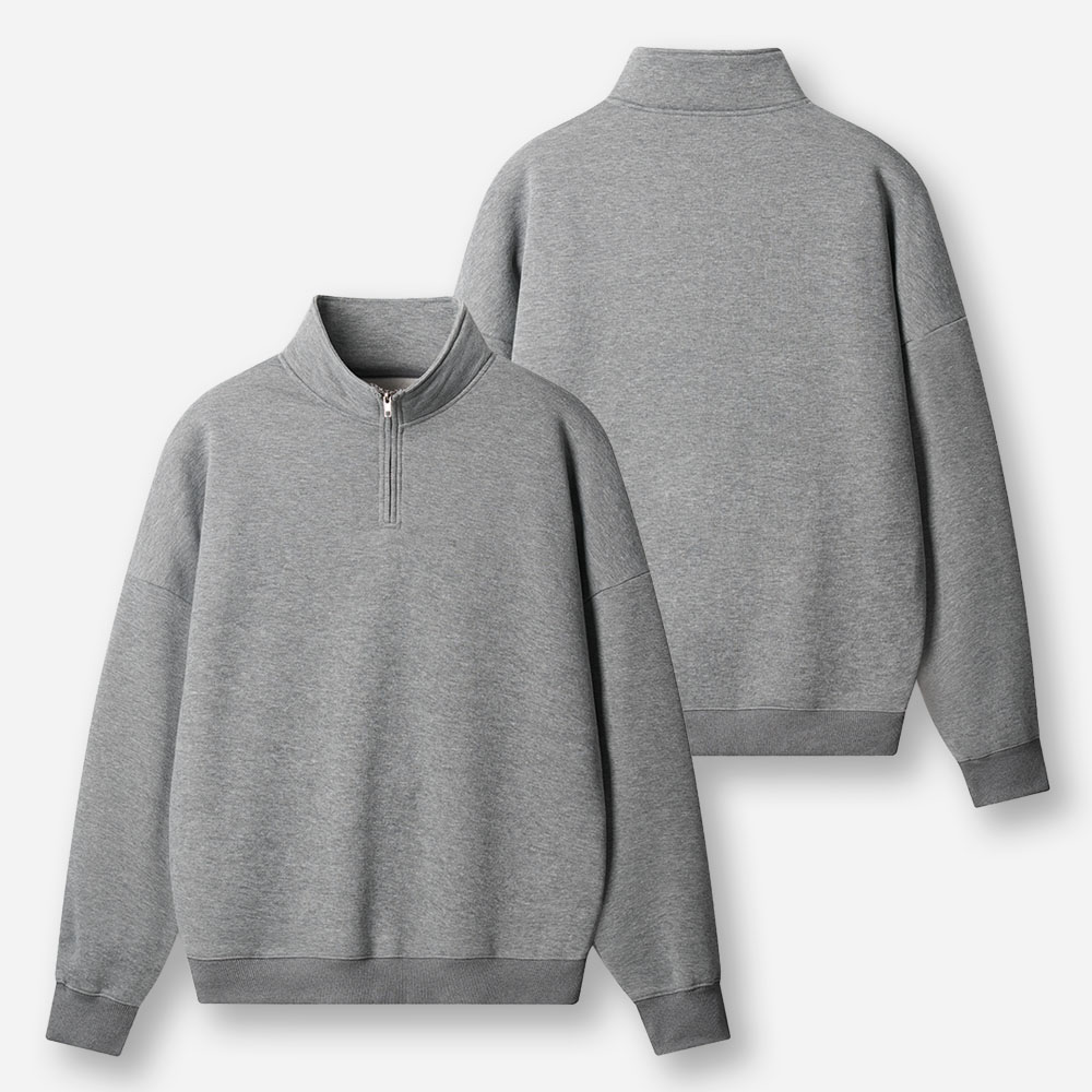 Basic Quarter Zip Fleece Sweatshirt
