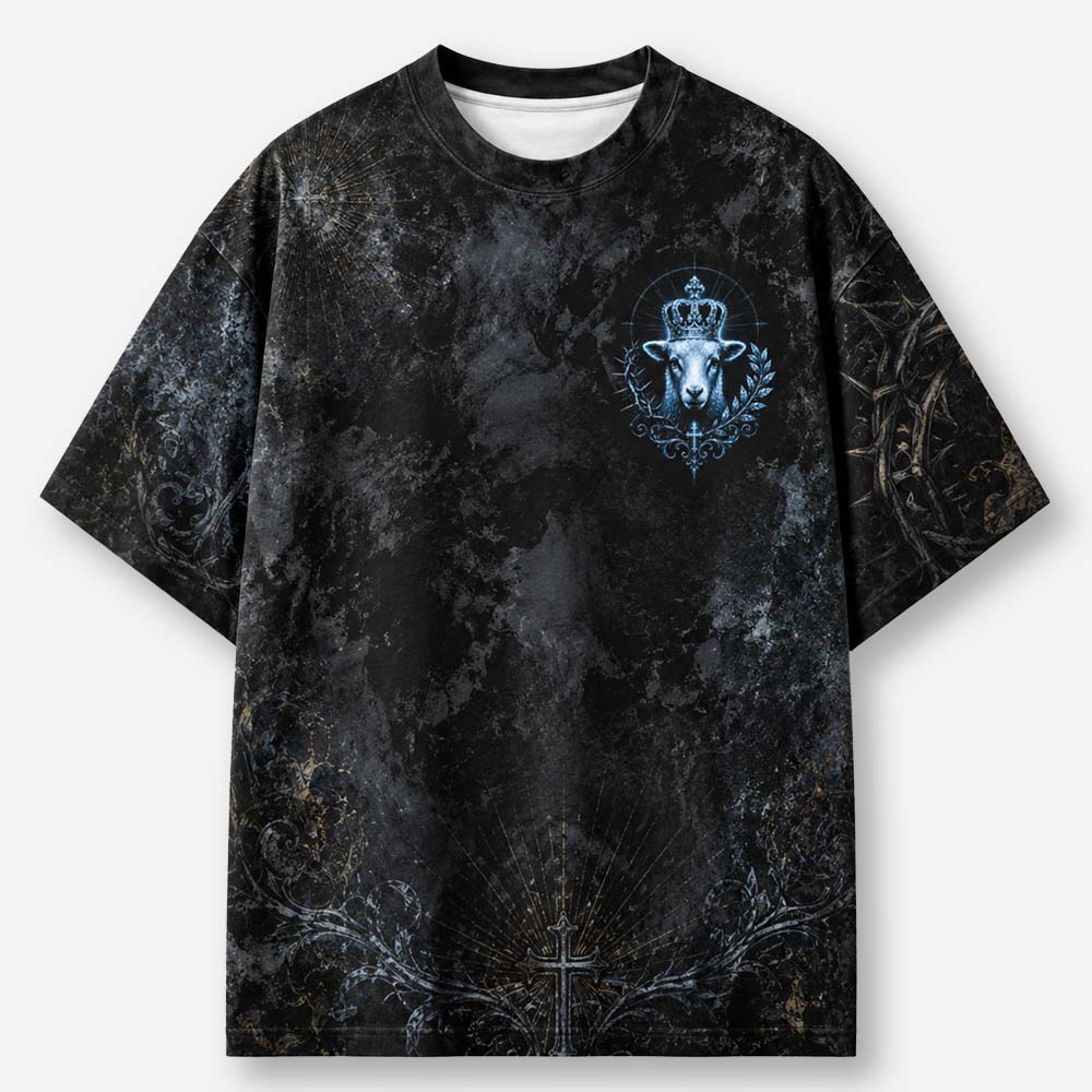 Crowned Lamb Eco Oversized Graphic Tees · GRS Certified