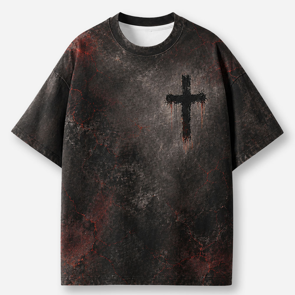 Blessed Cross Eco Oversized Graphic Tees · GRS Certified