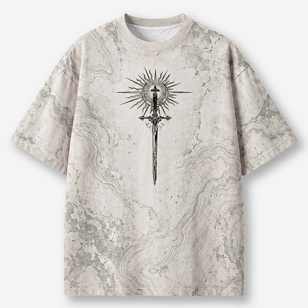 Fearless Sword Eco Oversized Graphic Tees · GRS Certified