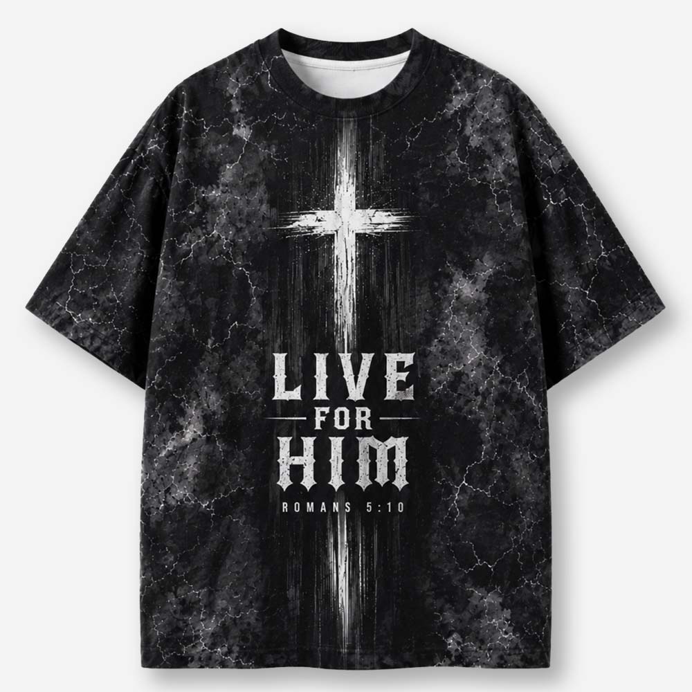 Live For Him Eco Oversized Graphic Tees · GRS Certified