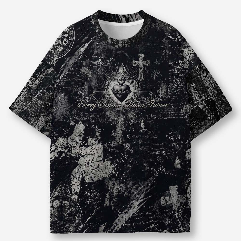 Gothic Veil Eco Oversized Graphic Tees · GRS Certified