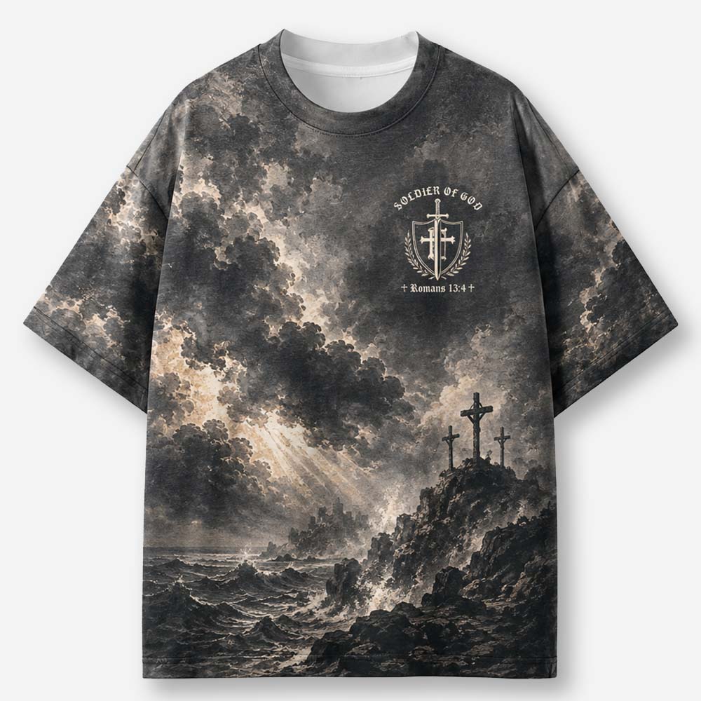 Heavenly Soldier Eco Oversized Graphic Tees · GRS Certified
