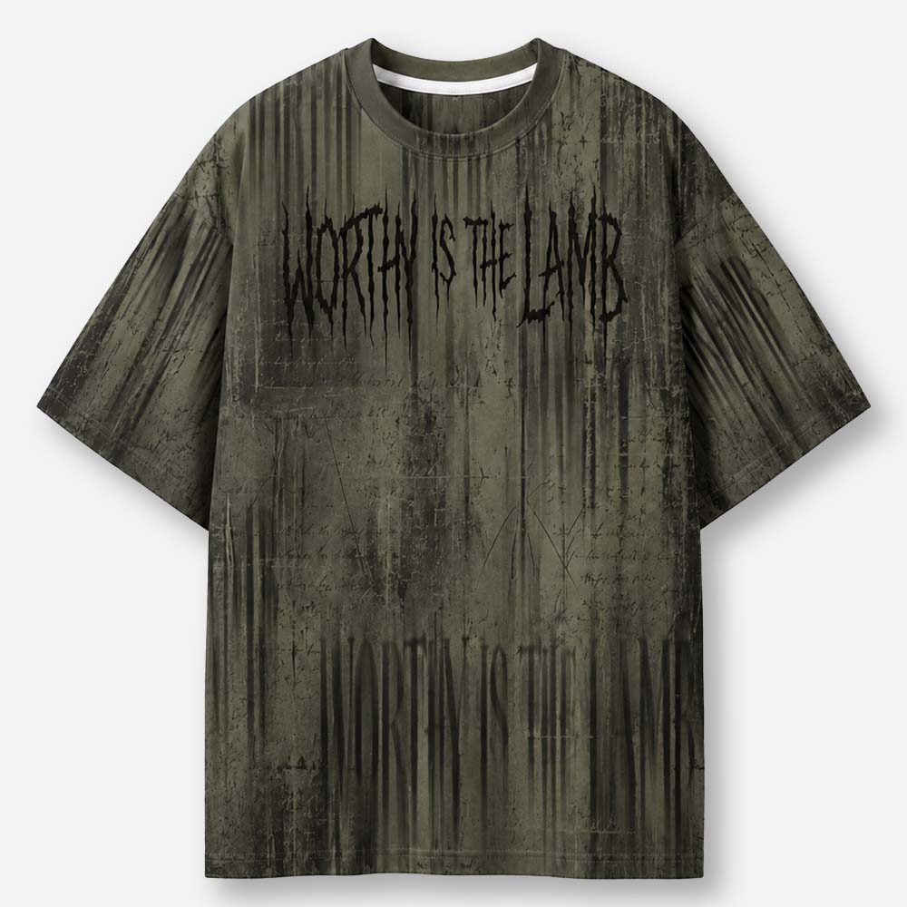 Lamb Worthy All-Over Print T-Shirt