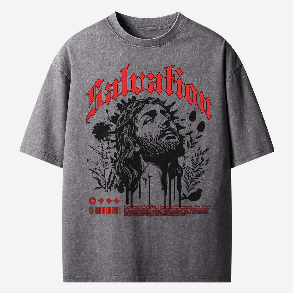 Scarlet Reverie Thorns Portrait Vintage Washed T-Shirt