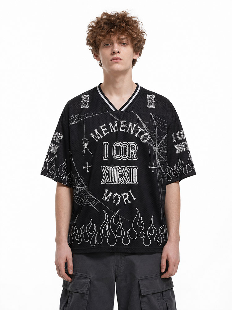 Memento Mori Graphic Mesh Jersey