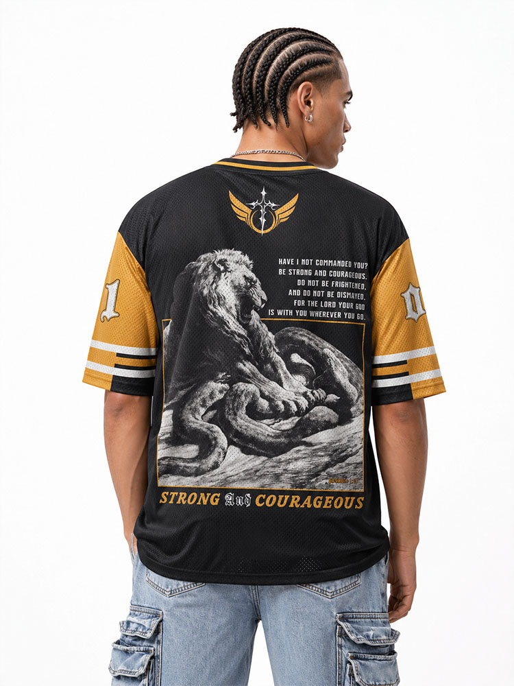 Strong and Courageous Graphic Mesh Jersey