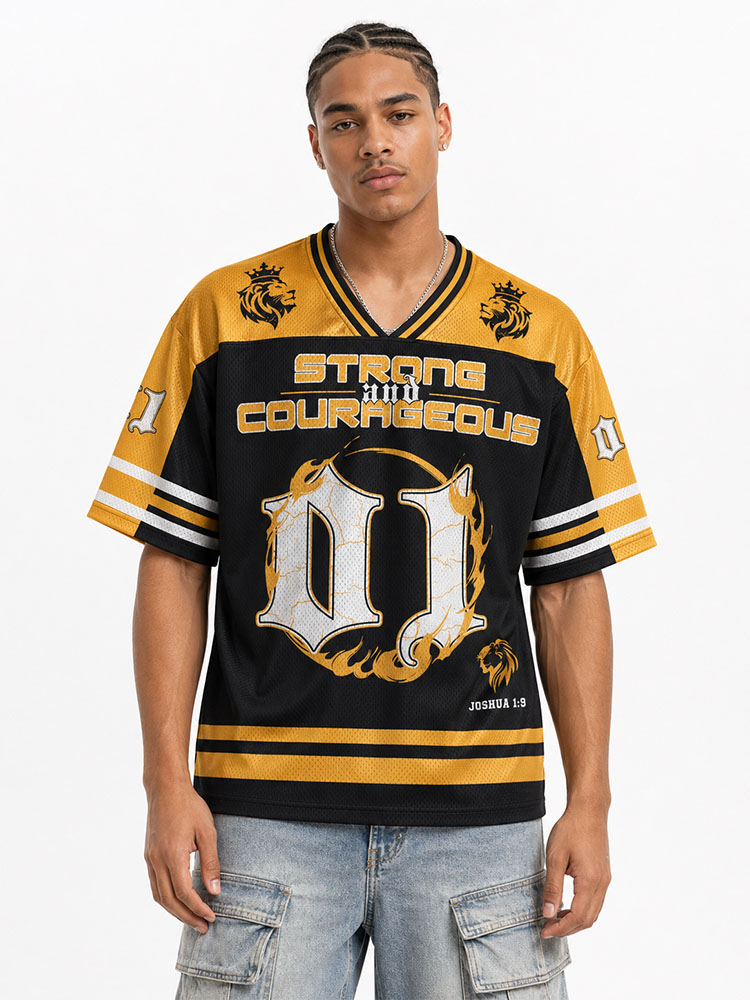 Strong and Courageous Graphic Mesh Jersey