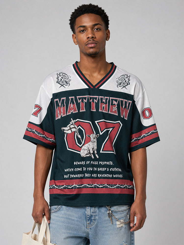 Wolf and Sheep Graphic Mesh Jersey