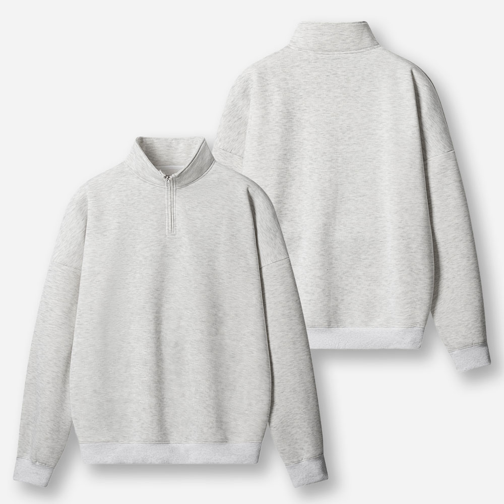 Basic Quarter Zip Fleece Sweatshirt