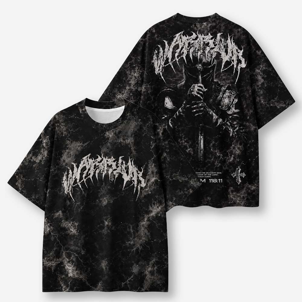 Warfare Knight Eco Oversized Graphic Tees · GRS Certified