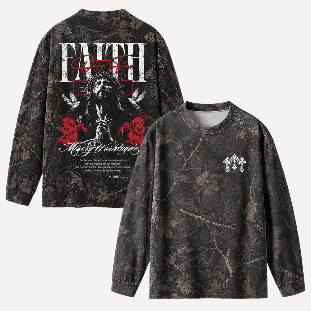 Overcome Eco Oversized Long-Sleeve Graphic Tees · GRS Certified