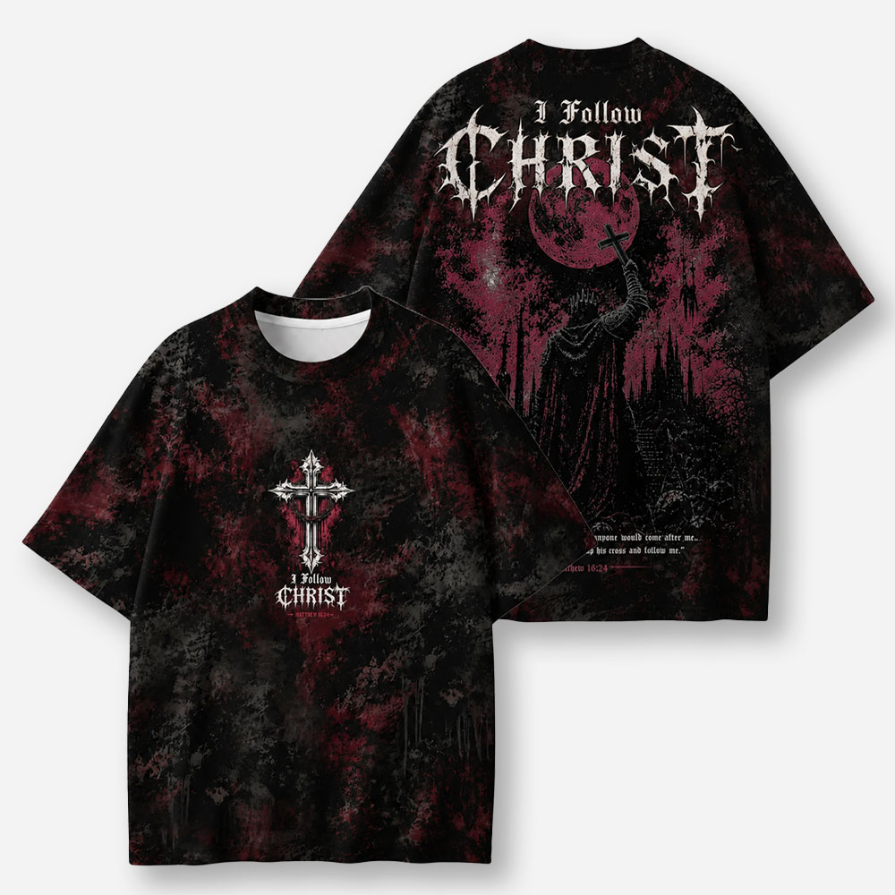 Crimson Follower Eco Oversized Graphic Tees · GRS Certified