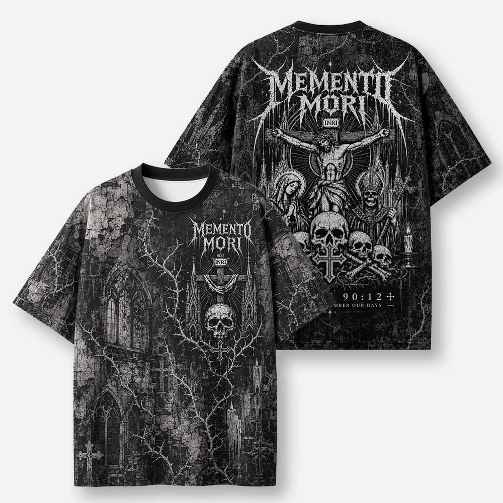 Memento Mori Eco Oversized Graphic Tees · GRS Certified