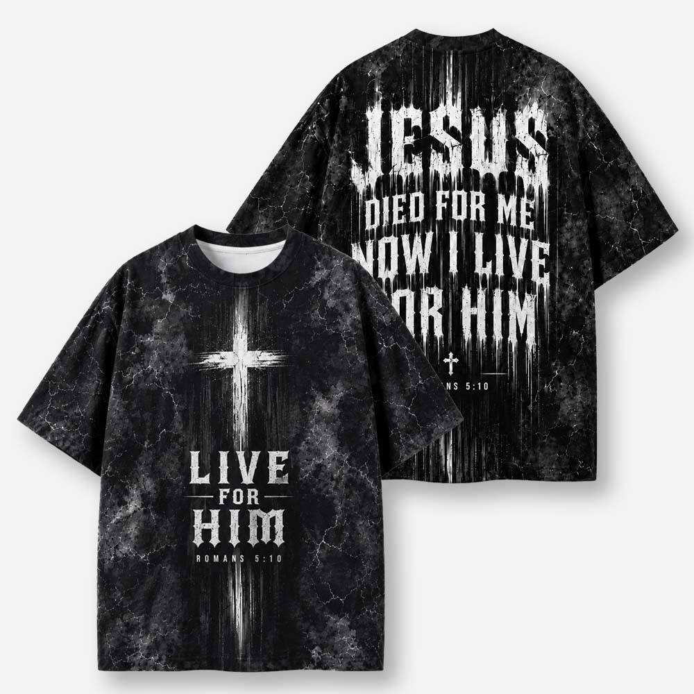 Live For Him Eco Oversized Graphic Tees · GRS Certified
