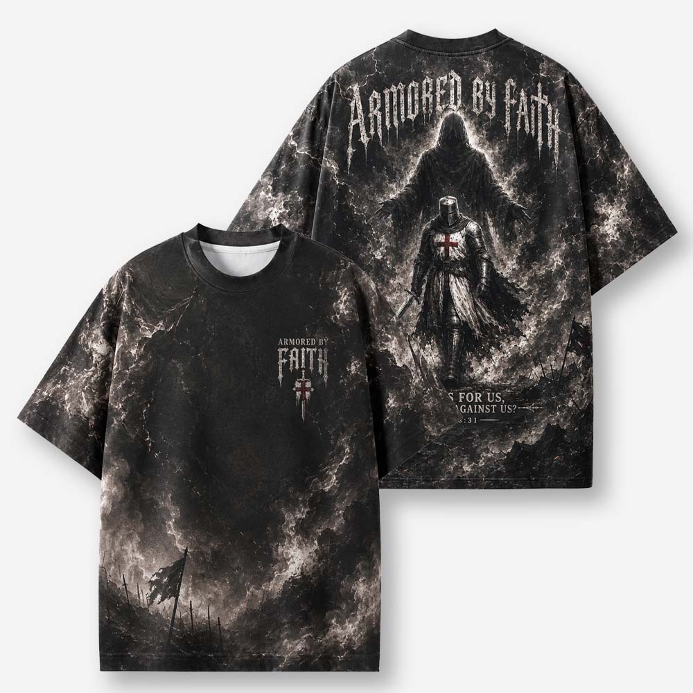 Armored Knight Eco Oversized Graphic Tees · GRS Certified
