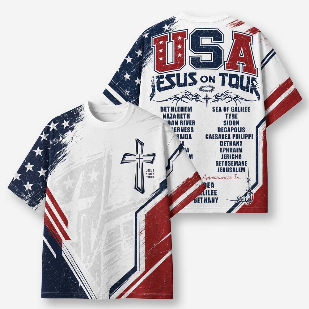 Tour List Eco Oversized Graphic Tees · GRS Certified
