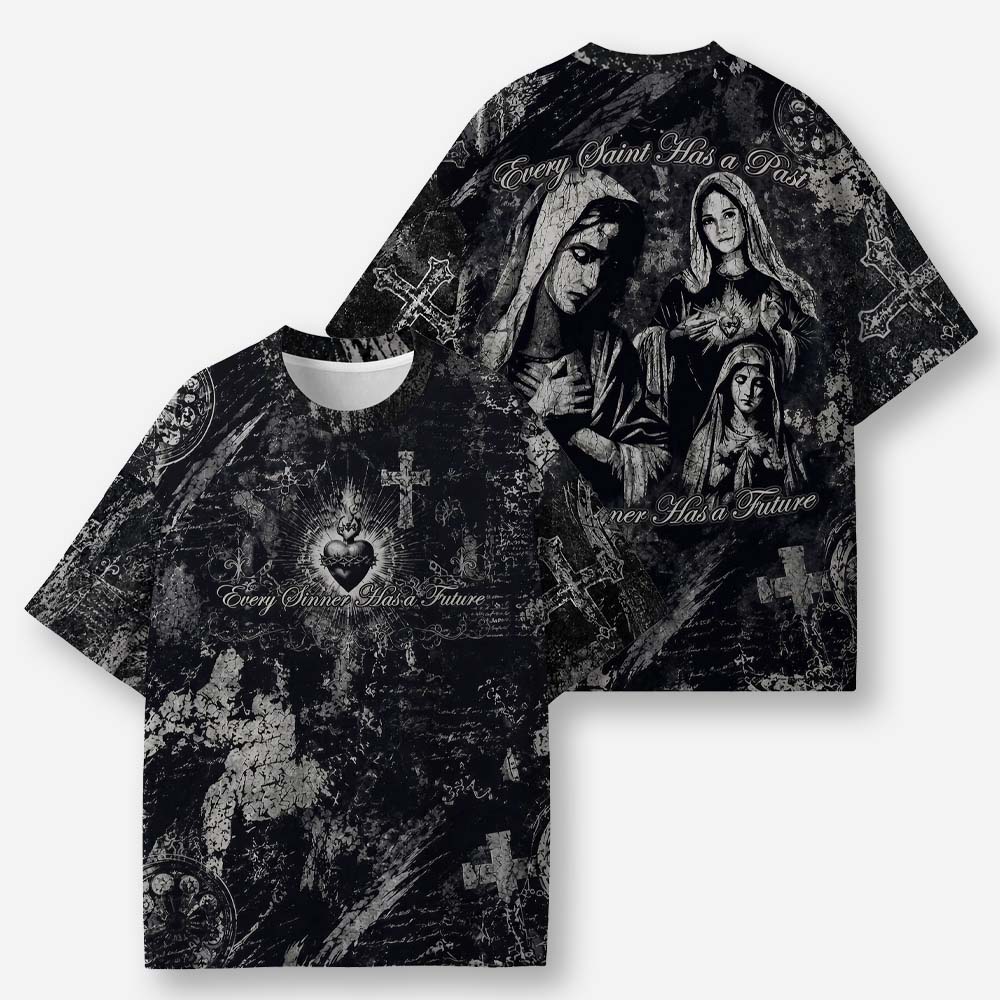 Gothic Veil Eco Oversized Graphic Tees · GRS Certified