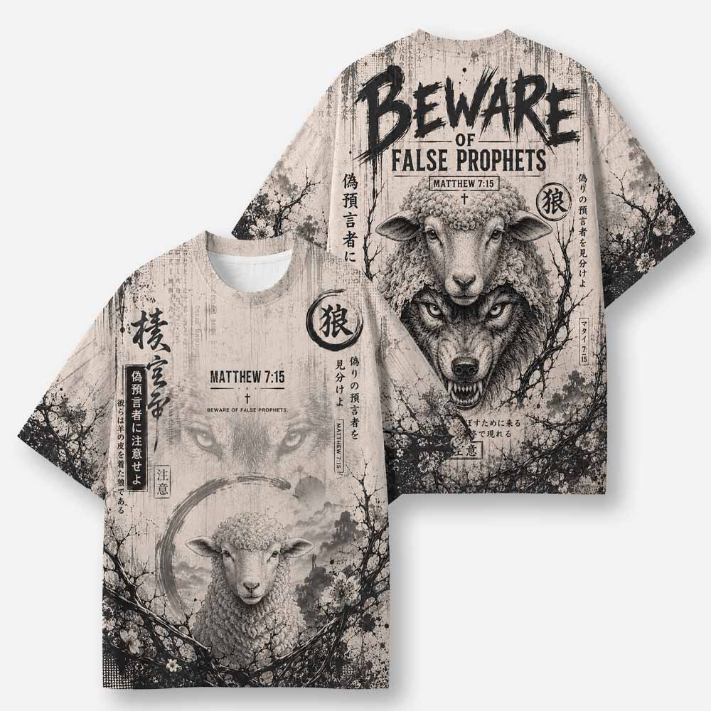 Wolf and Sheep Eco Oversized Graphic Tees · GRS Certified
