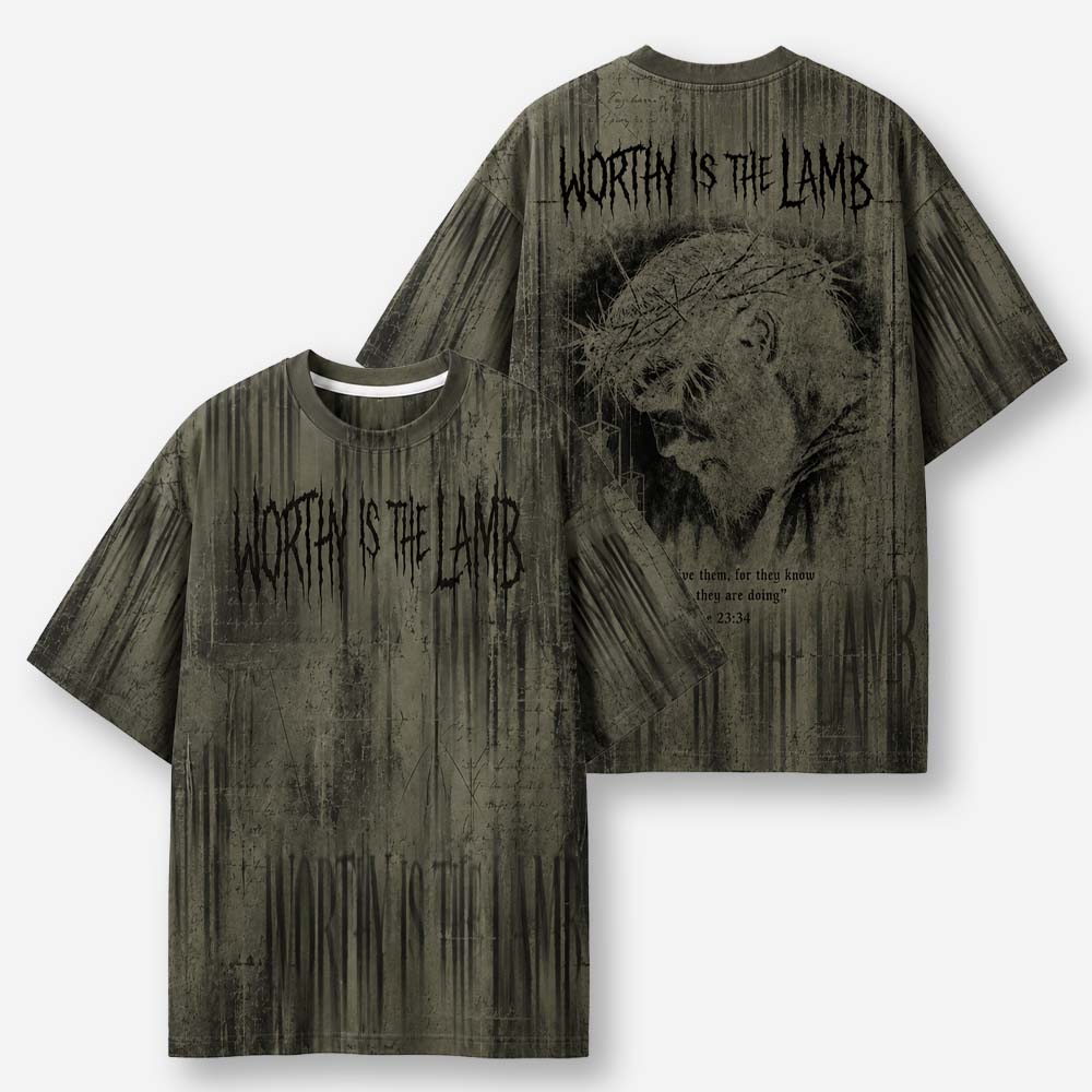 Lamb Worthy All-Over Print T-Shirt