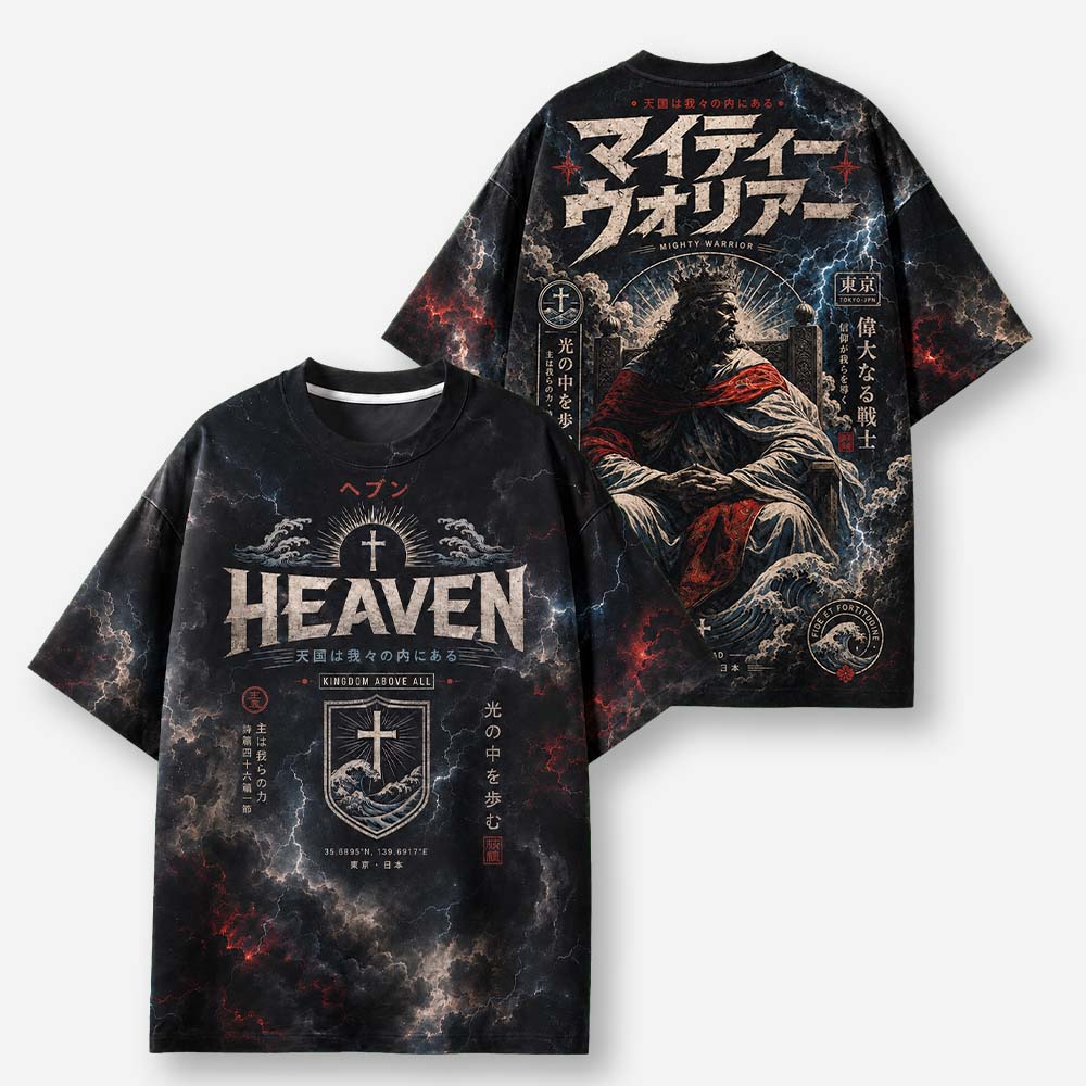 Mighty Warrior Eco Oversized Graphic Tees · GRS Certified
