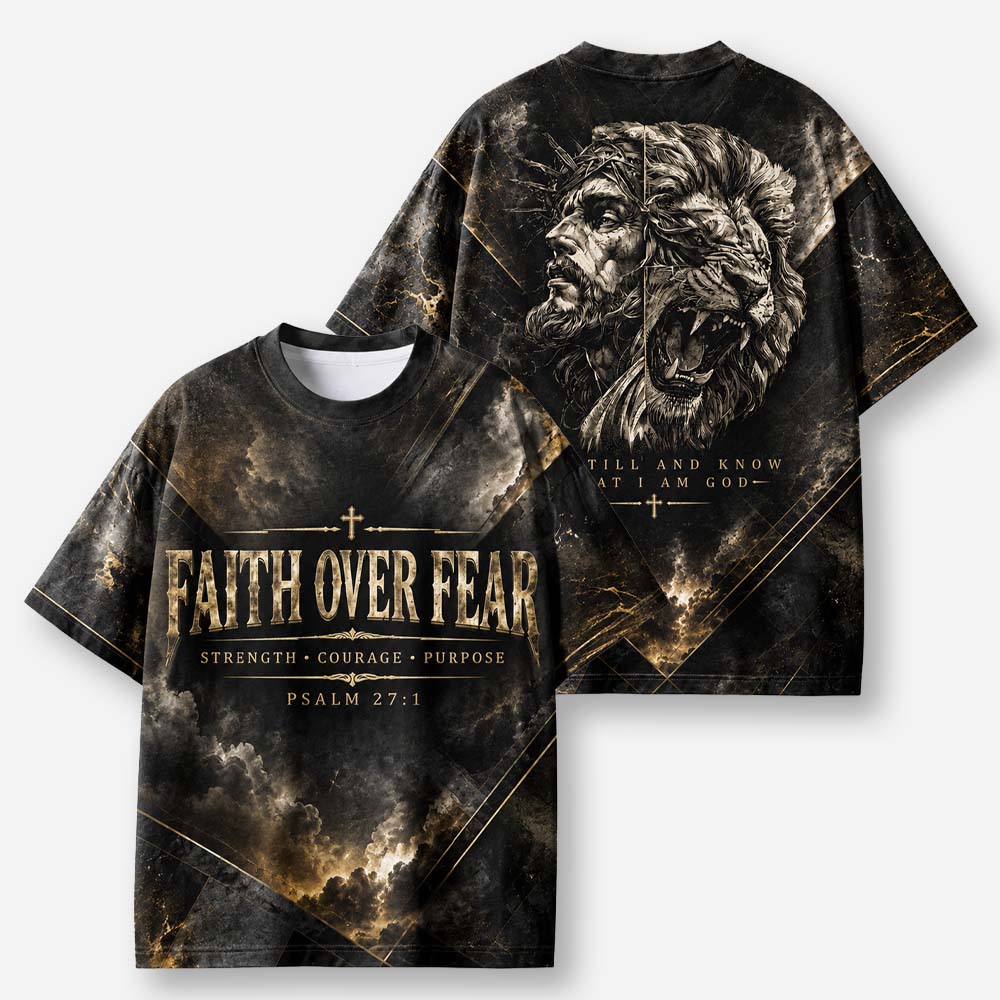 Fearless Lion Eco Oversized Graphic Tees · GRS Certified