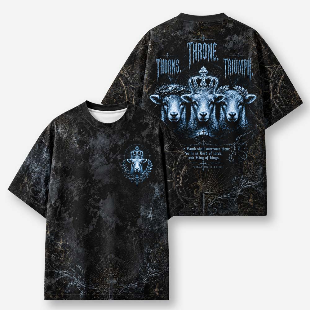 Crowned Lamb Eco Oversized Graphic Tees · GRS Certified