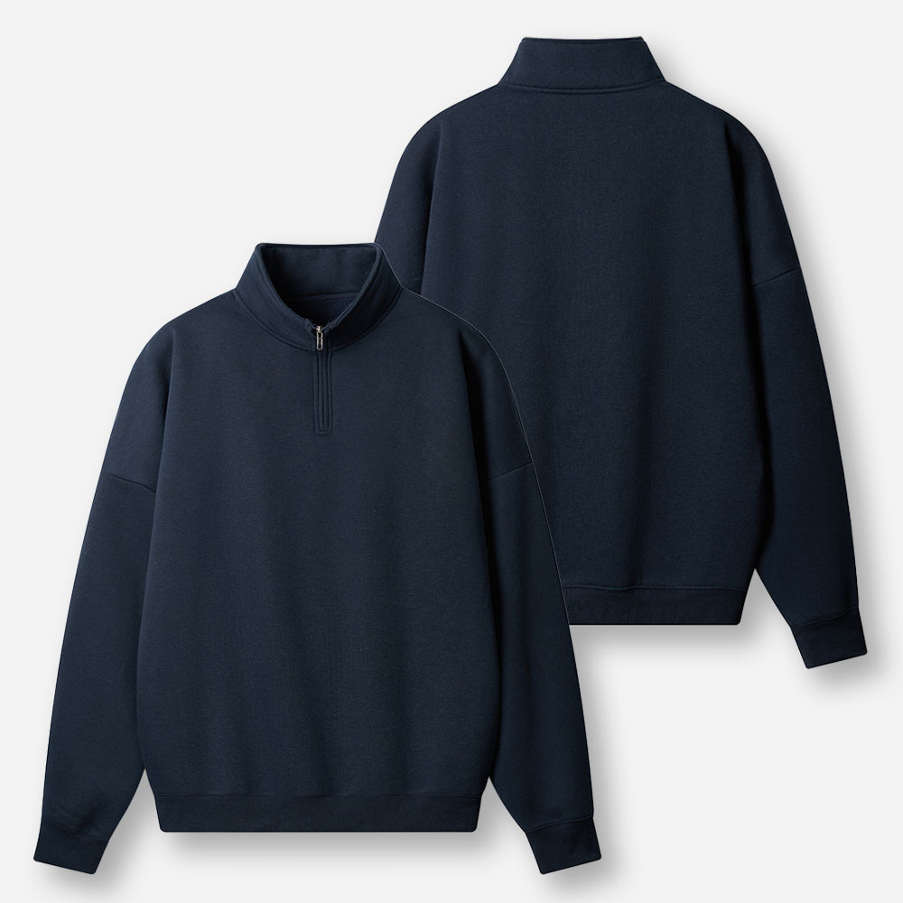 Basic Quarter Zip Fleece Sweatshirt