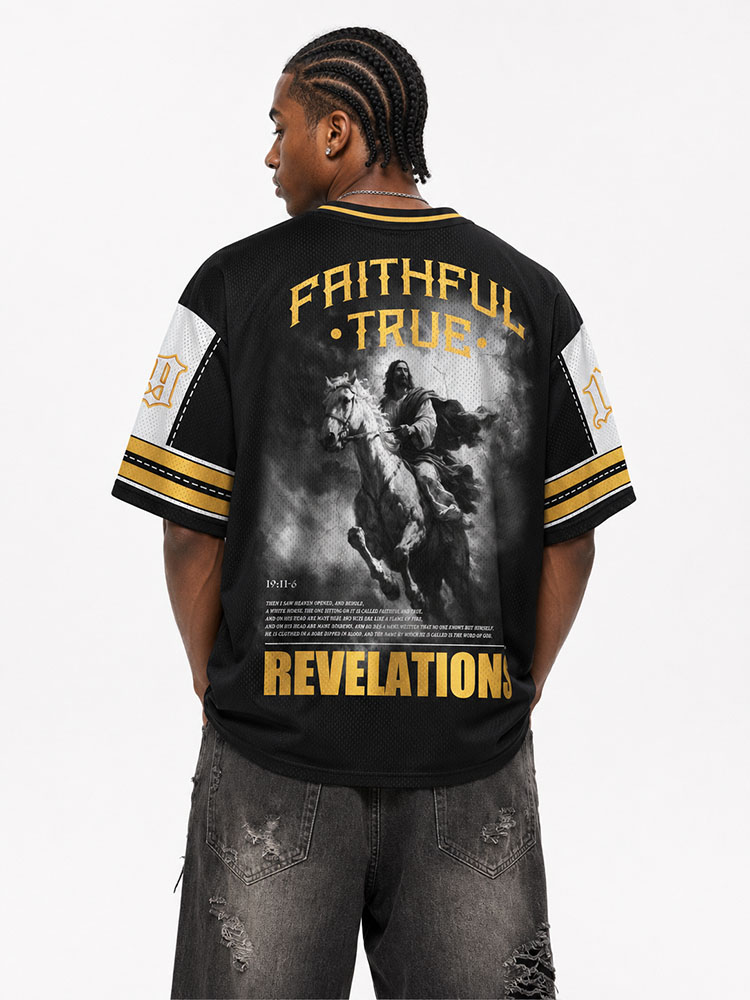White Horse Rider Graphic Mesh Jersey
