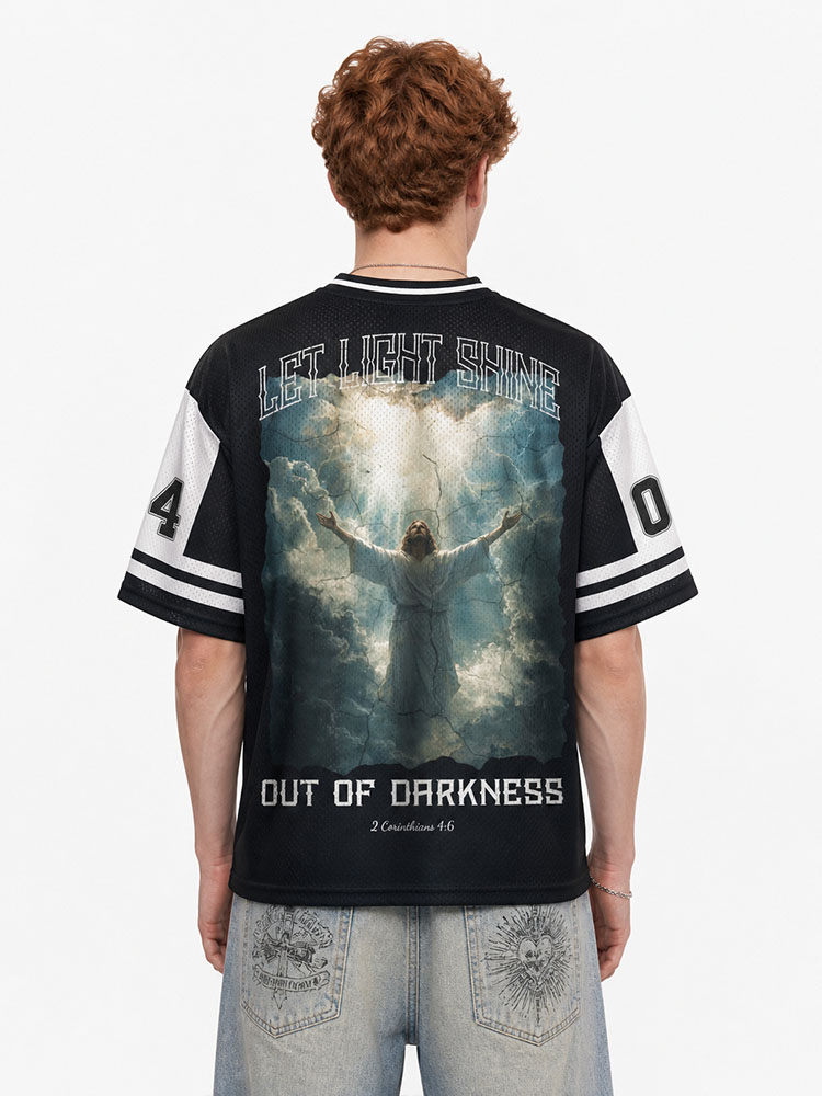 Let Light Shine Out Of Darkness Graphic Mesh Jersey