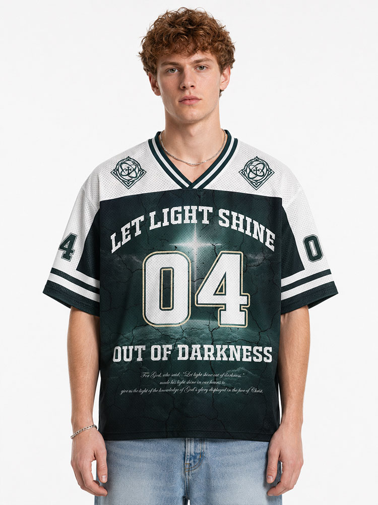 Let Light Shine Out Of Darkness Graphic Mesh Jersey