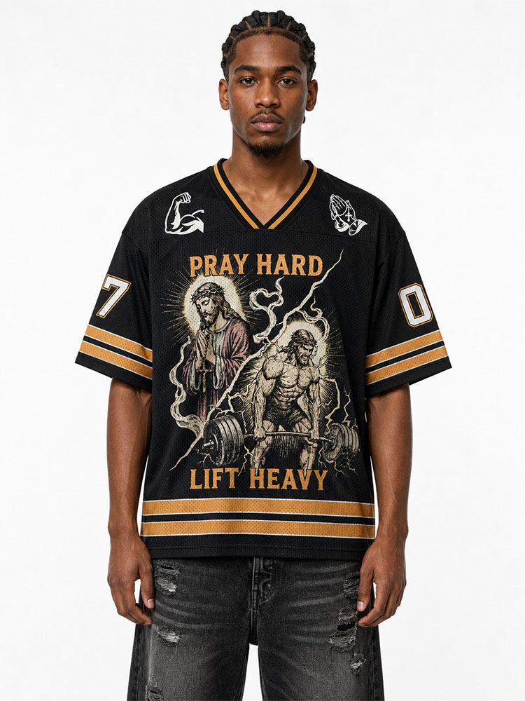 Lift Heavy Graphic Mesh Jersey
