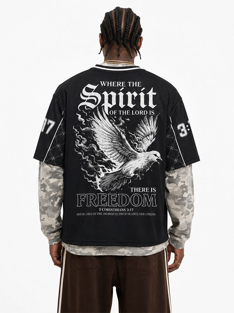 Dove Graphic Mesh Jersey