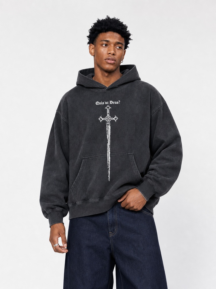 Angel Graphic Vintage Washed Hoodie