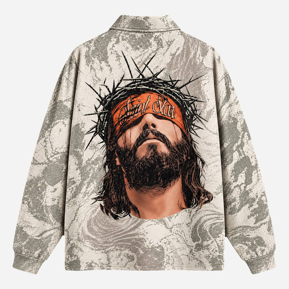 Blindfold Crown Scuba Polo Sweatshirt