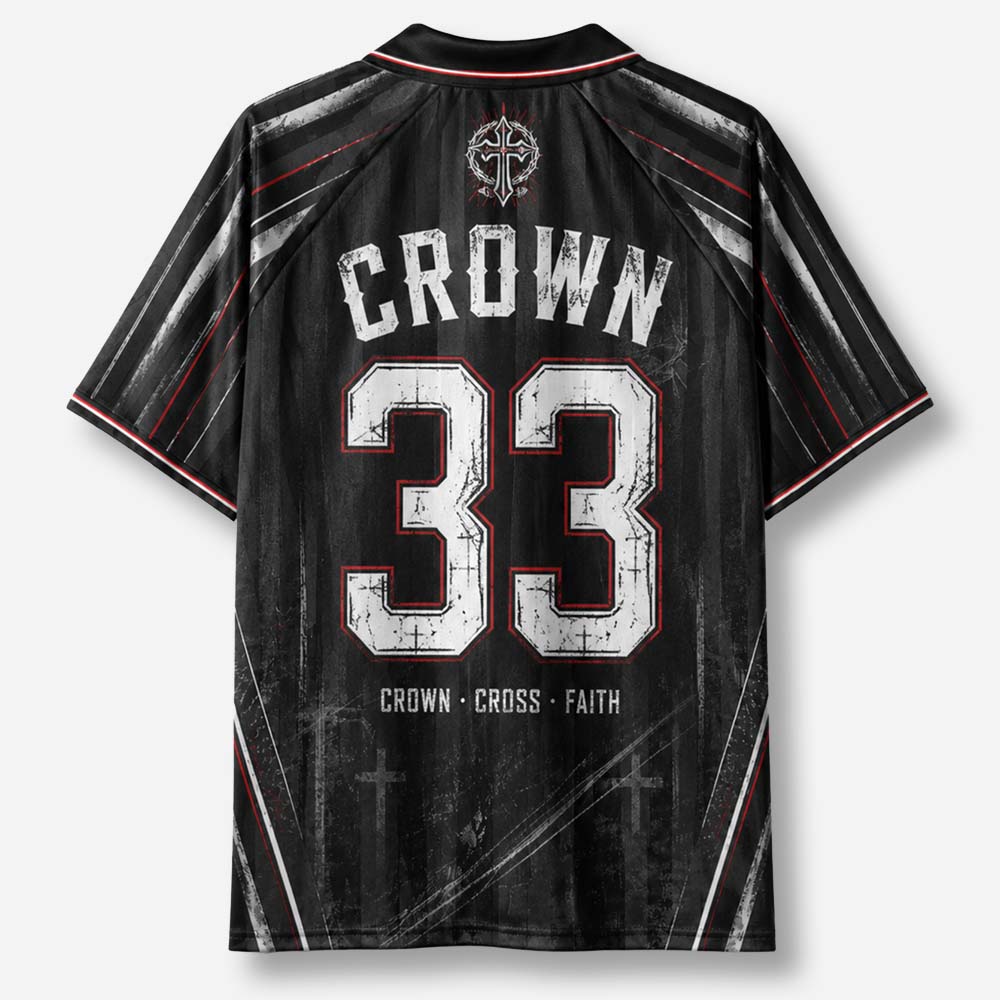 Gothic Crest Graphic Collar Jersey
