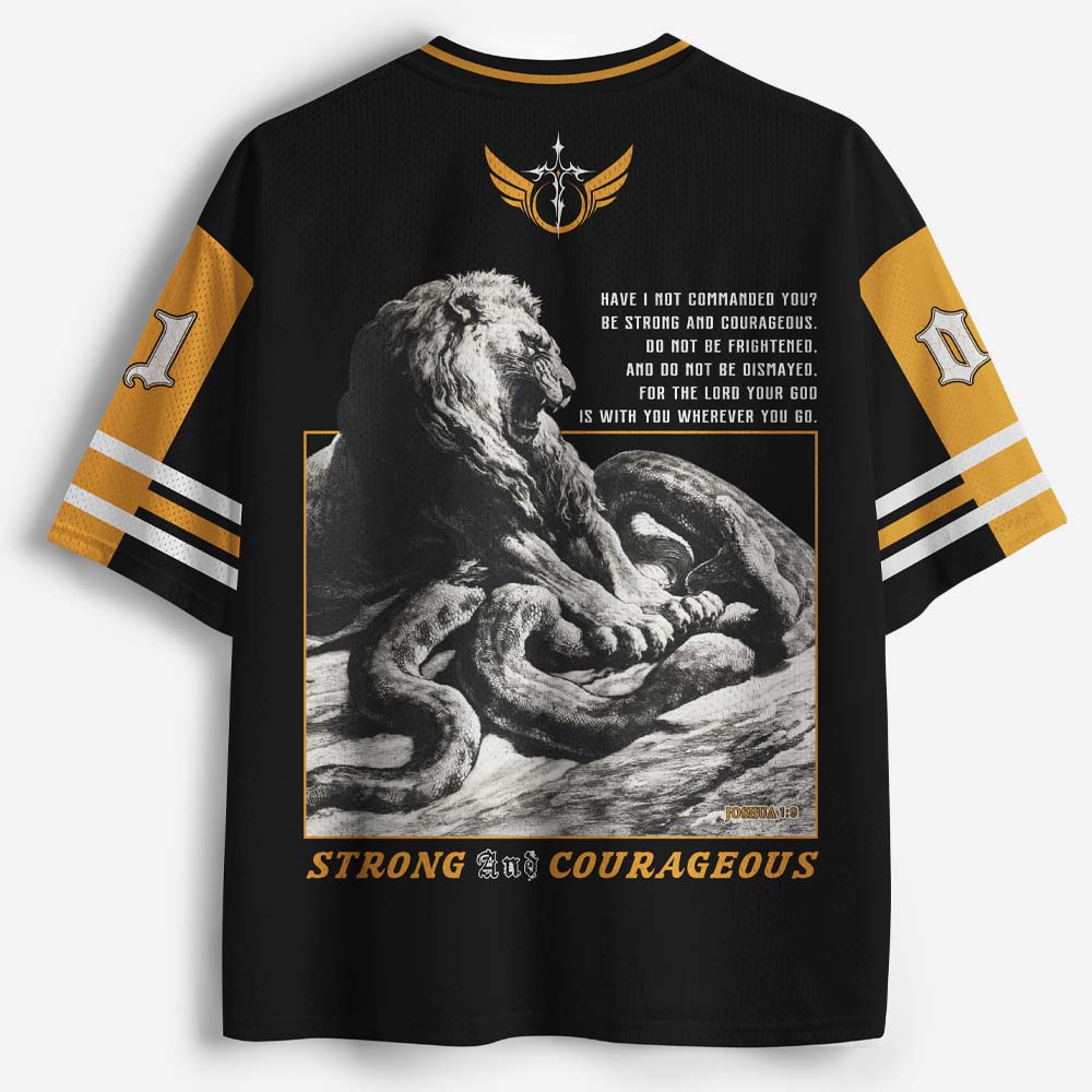 Strong and Courageous Graphic Mesh Jersey