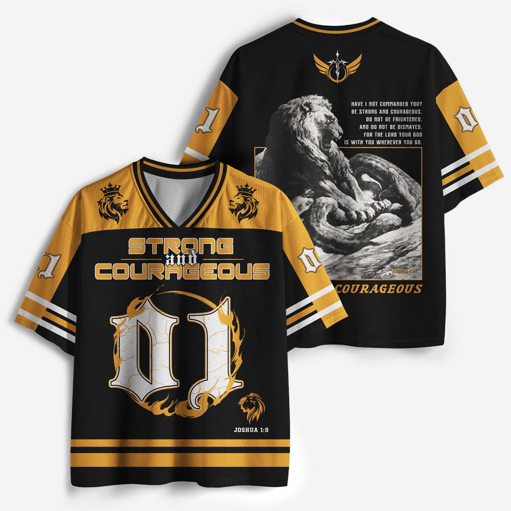 Strong and Courageous Graphic Mesh Jersey