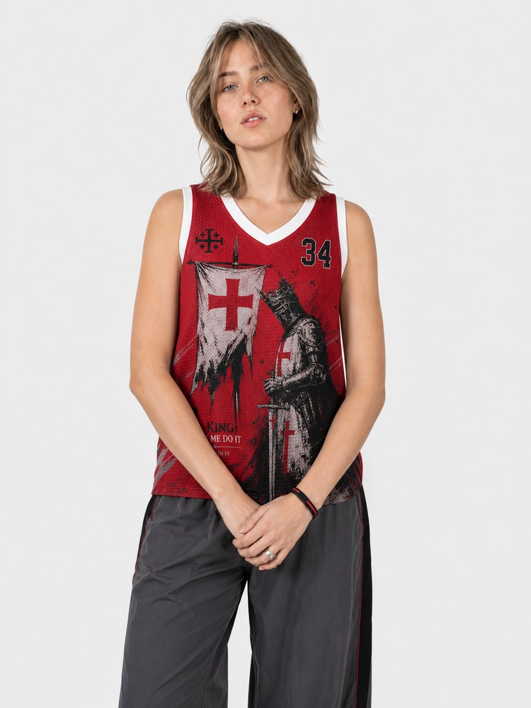 Masked King Graphic Mesh Jersey Tank Top