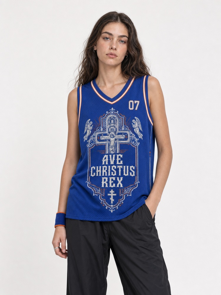 Ornate Relic Graphic Mesh Jersey Tank Top