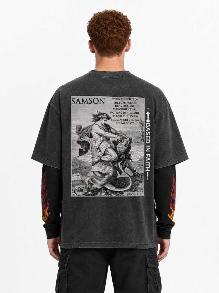 Lion Wrestler Vintage Washed T-Shirt