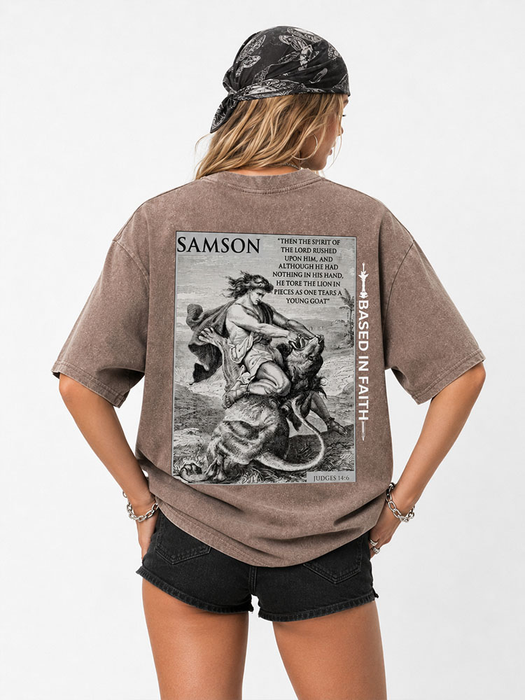 Lion Wrestler Vintage Washed T-Shirt